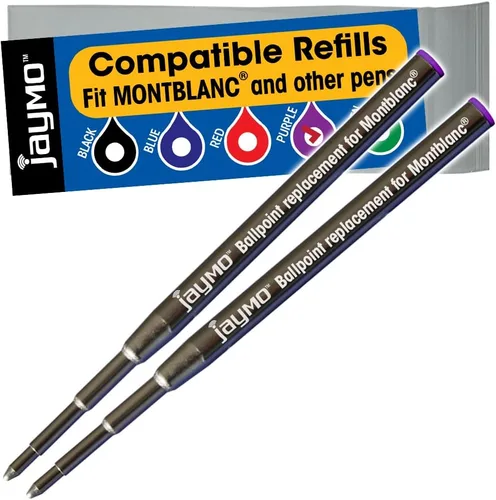 Vista 6 de Jaymo Repuesto para Montblanc 128211 - Medidas 3.875 in / 98 mm de largo - Recambio de bolígrafo - 12 negro