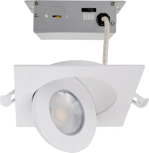 Vista 10 de Satco S11840 LED de bajo perfil cardán Downlight, CCT seleccionable 2700K/3000K/3500K/4000K/5000K, 4 pulgadas, blanco