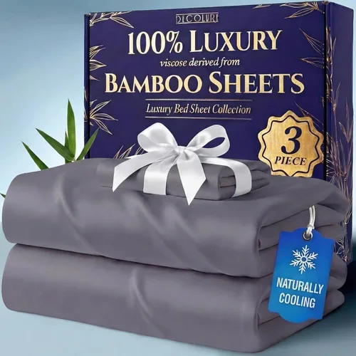 Vista 32 de DECOLURE Sábanas 100% Viscosa Derivada de Bambú Tamaño Individual - Sábanas de Lujo de 3 Piezas Naturalmente Refrescantes, Juego de Cama Ultra Suave