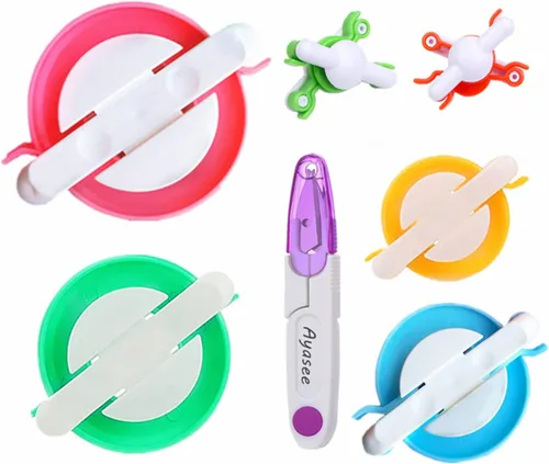 Kit de fabricación de pompones, kit de telar de tejer con pompón, aguja para tejer de bolas, manualidades, kit de herramientas de ganchillo para