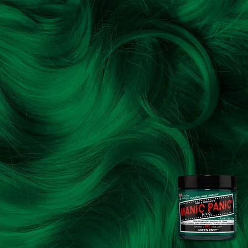 Vista 3 de MANIC PANIC Green Envy - Tinte para el cabello Classic High Voltage semipermanente verde esmeralda profundo con matices azules, ara cabello oscuro
