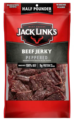 Vista 12 de Jack Link's carne de res Jerky, original, bolsa grande de media libra - bocadillo de carne sabrosa, listo para comer, aperitivos de proteína con 10g