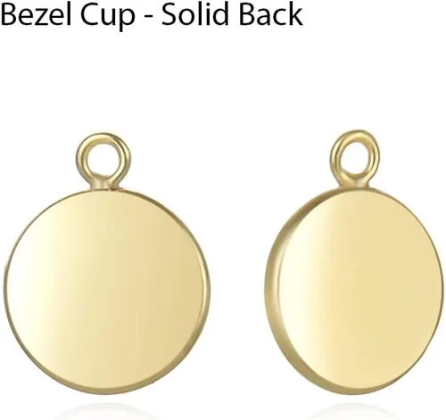 Vista 2 de Adabele - Juego de 20 piezas de bisel dorado resistente al deslustre, bandeja de ajuste de joyería para cabujón redondo de 0.236 in, cabujón