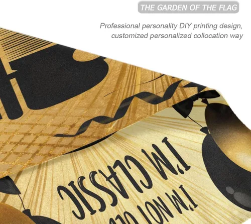 Vista 4 de Decor Retro 70s Car Gold Black outdoor flags outdoor flags banners for Outdoor decoration 28x40 double sided