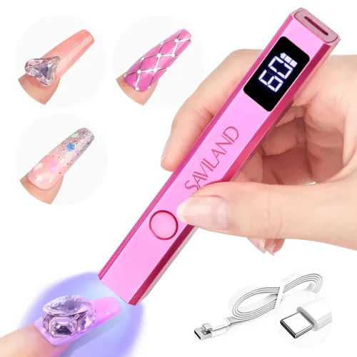 Vista 13 de SAVILAND Luz UV para Uñas – Lámpara UV de Mano para Uñas de Gel, Lámpara LED para Uñas, Mini Secadora de Uñas Portátil para Curar Esmalte de Gel