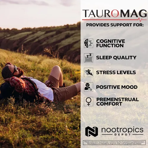 Vista 4 de Nootropics Depot Tauromag Cápsulas 800 mg de magnesio N-acetil taurinato 30