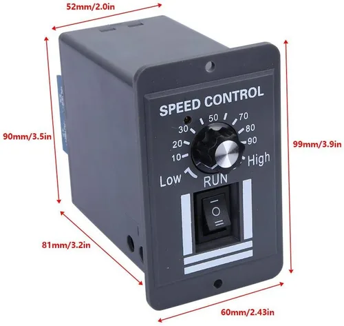 Vista 2 de Controlador de velocidad del motor, DC 12V-60V 10A CW/CCW Velocidad ajustable con controlador de interruptor Motor de CC Gobernador de motor DC