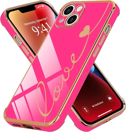 Vista 42 de LCHULLE Funda compatible con iPhone 12 para mujeres y niñas, bonito diseño de corazón de amor con enchapado de lujo, cubierta de TPU suave a prueba