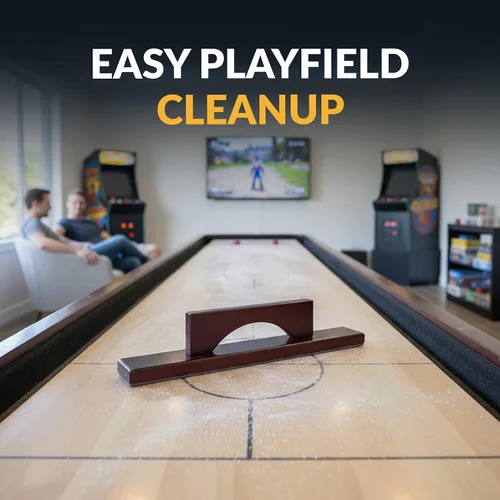 Vista 3 de Hathaway Cepillo de mesa de tejo – Mango de madera dura con base de fieltro suave – Herramienta de eliminación de cera rápida y fácil – Accesorios