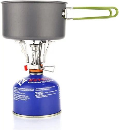 Vista 5 de AOTU Estufas de camping portátiles Estufa de mochilero con encendido piezoeléctrico Soporte estable Estufa de campamento resistente al viento