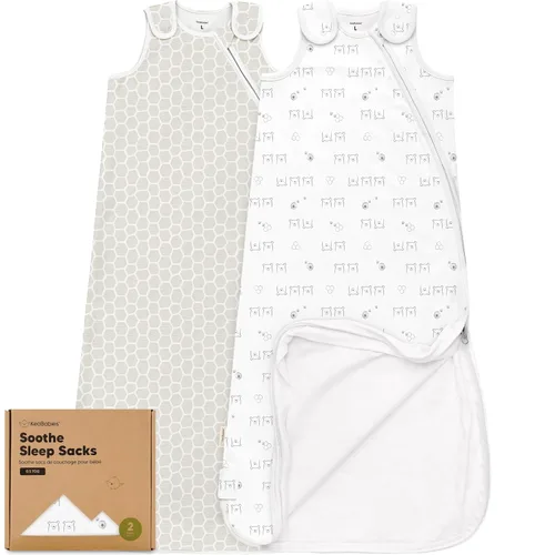 Vista 14 de Paquete de 2 sacos de dormir orgánicos para bebé, 100% algodón, suave y transpirable, manta de 0.5TOG para bebé, saco de dormir para niños pequeños