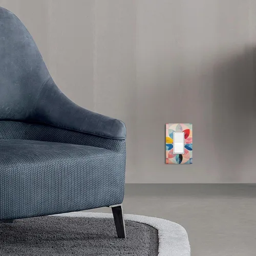 Vista 7 de Cubiertas decorativas para interruptor de luz de arte BOHO, figura abstracta de 1 gang, salida basculante, placa frontal decorativa del interruptor