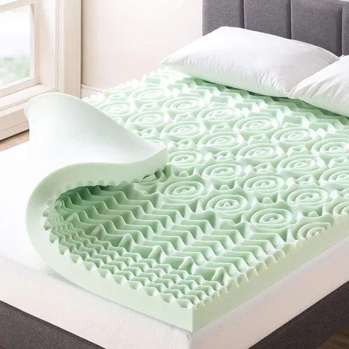 Vista 9 de Mellow - Cubrecolchón de espuma viscoelástica de 1.5 pulgadas y 5 zonas, con impregnación de aloe relajante, Dorm Essentials, tamaño individual XL
