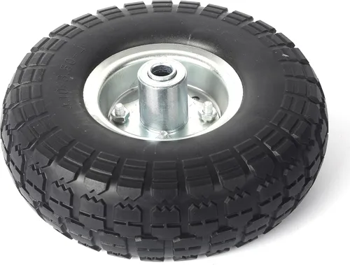 Vista 4 de AR-PRO Paquete de 4 ruedas de goma sólida de 10 pulgadas, repuesto de neumático sin plano de 4.10/3.50-4 pulgadas con rodamientos de 5/8 pulgadas