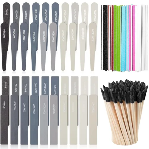 Vista 8 de Maxdot 120 Pcs Sanding Sticks Include 30 Sanding Twigs 40 Polishing Sticks and 50 Matchsticks, Tools for Tight Spaces Modeling Tools for Plastic