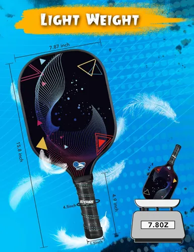 Vista 3 de Carbon Fiber Pickleball Paddles Set of 2, USAPA Approved T700 Raw Carbon Face, Lightweight 7.5oz Honeycomb Core Pickle Ball Rackets, High Spin