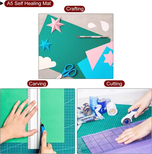 Vista 7 de HARFINGTON 2 alfombrillas de corte autorreparables A5 de 9 x 6 pulgadas, tabla de cortar de doble cara para manualidades, trabajo de arte, corte