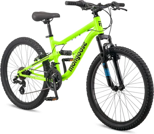 Vista 9 de Mongoose Status - Bicicleta de montaña, bicicleta de 26 pulgadas para hombres y mujeres, 21 velocidades, cuadro de suspensión de aluminio, triángulo