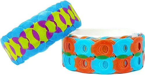 Vista 2 de allydrew Cinta adhesiva Washi hueca con diseño geométrico brillante, 13.1 ft de longitud total (juego de 2), círculo y burbujas