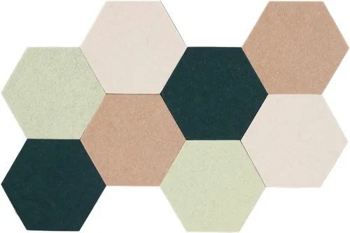 Vista 13 de LAJAR 8 Piezas de Azulejos Hexagonales de Fieltro para Tablero de Anuncios, Azulejos de Fieltro Autoadhesivos para Pared para Fotos, Imágenes, Negro