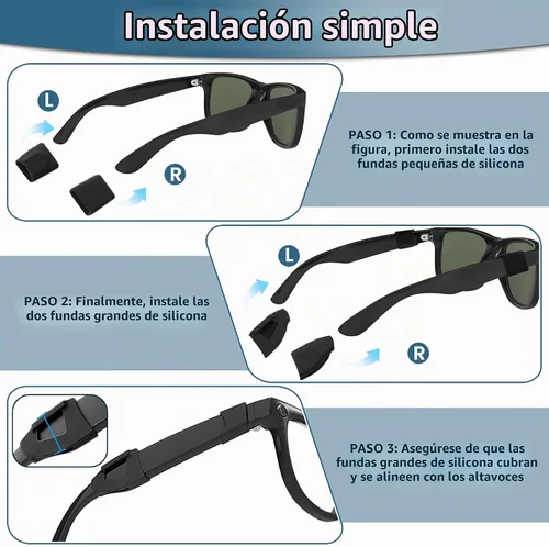Vista 7 de HiBloks - Funda de silicona impermeable para gafas inteligentes Ray-Ban