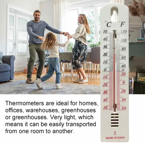 Vista 2 de Termómetros de pared para interiores, medidor de temperatura y humedad, termómetro higrómetro para exteriores/interiores, termómetro higrómetro