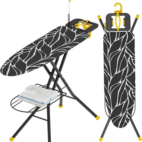 Vista 12 de APEXCHASER Tabla de Planchar de Tamaño Completo, Conjunto de Tabla de Planchar y Plancha con Altura Ajustable, Tablas de Planchar Plegables