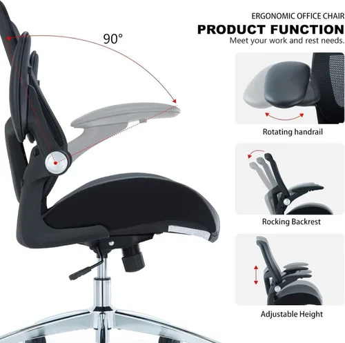 Vista 8 de Silla de oficina ergonómica de escritorio, 400 libras, grande y alta, resistente, cojín de espuma de modelado 3D ancho y suave, silla de escritorio