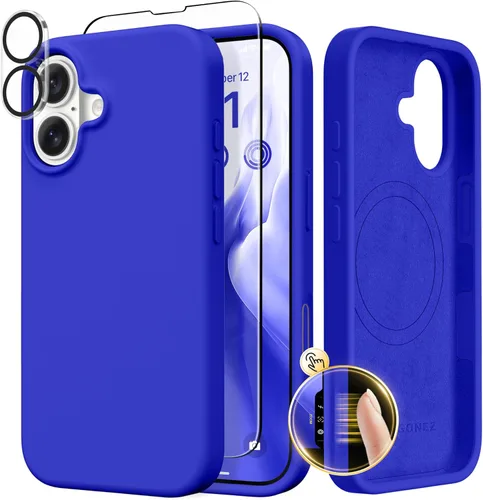 Vista 1814 de GONEZ Funda magnética para iPhone 14, compatible con Magsafe, con protector de pantalla + protector de cámara, forro de microfibra antiarañazos