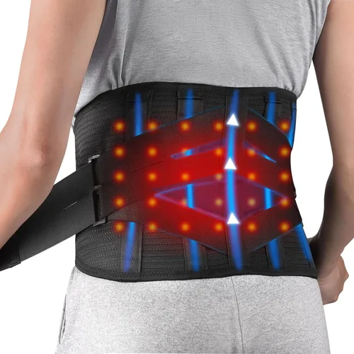 Vista 8 de HONGJING Soporte de espalda con calefacción recargable para aliviar el dolor de espalda baja, cinturón de apoyo lumbar con 7 soportes de metal, 3