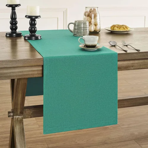 Vista 10 de ZeeMart Camino de Mesa Básico Estilo Lino, 14 x 48 Pulgadas Chambray Azul, Rústico Granja Azul Polvoriento Claro Caminos de Mesa 48 Pulgadas