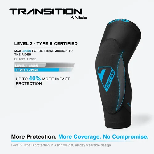 Vista 2 de 7 rodilleras de transición iDP para ciclismo de montaña y deportes de acción, color negro