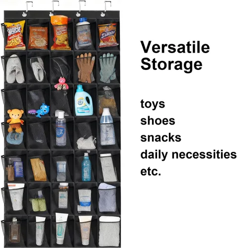 Vista 8 de Over the Door Shoe Organizer, 35 Pockets Behind the Door Storage, Hanging Shoe Organizer, Space Saving Hanging Storage Holder, Reusable Breathable