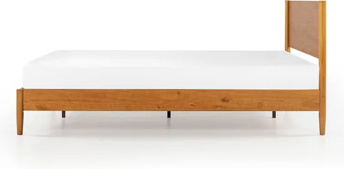 Vista 13 de Zinus Allen Marco de Cama de Plataforma de Madera de Mediados de Siglo/Base de Madera Maciza/Soporte de Listones de Madera/No Se Necesita