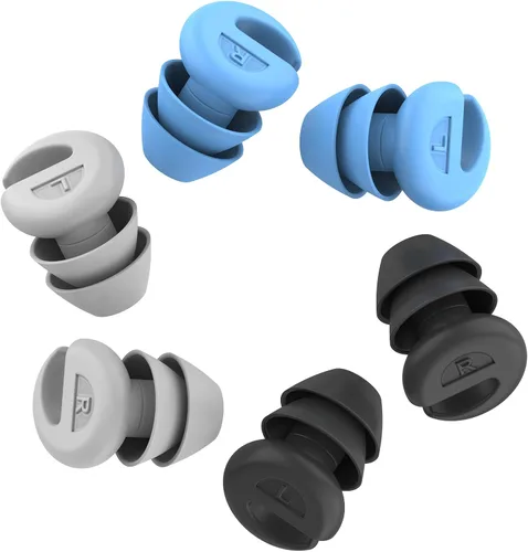 Vista 10 de Tapones para los oídos para dormir con cancelación de ruido, tapones para los oídos con reducción de ruido de 36 dB, tapón de silicona reutilizable