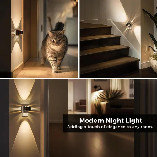 Vista 6 de L LOHAS LED Night Light Projector, Night Lights Plug into Wall, 2000K/3000K/5000K Adjustable Color Temperature Nightlight, Rotating Nightlight with