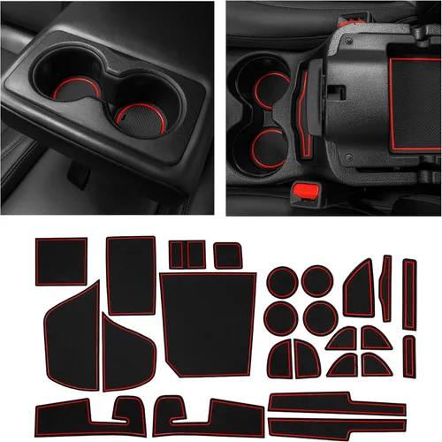 Vista 12 de CupHolderHero Compatible con accesorios Jeep Wrangler JK 2011-2017, insertos interiores antideslizantes antipolvo, tapetes de revestimiento