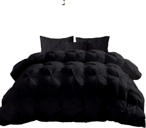 Vista 18 de Casual Design - Edredón de 1500 hilos, plisado, alternativo, tamaño individual de 68 x 86 pulgadas, 1 edredón y 2 fundas de almohada, 27.64 oz/m²