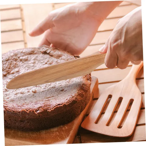 Vista 9 de Kichvoe 1 juego de espátula de madera para tartas y herramienta de servidor para hornear para fiestas de cumpleaños, bodas y festivales, práctico