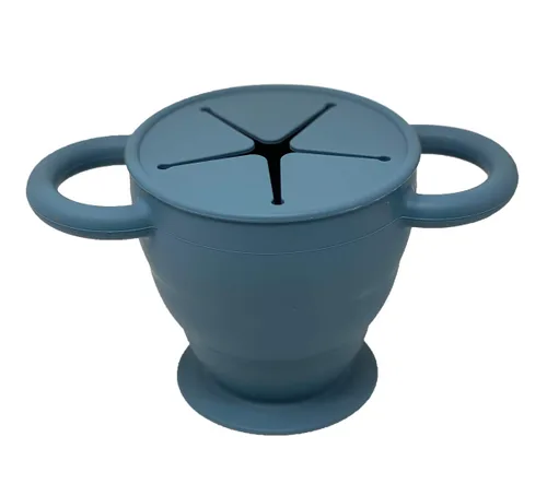 Vista 5 de BraveJusticeKidsCo. - Snack Attack II Cup - Contenedor de bocadillos de silicona plegable, recipiente para snacks para bebés y niños pequeños
