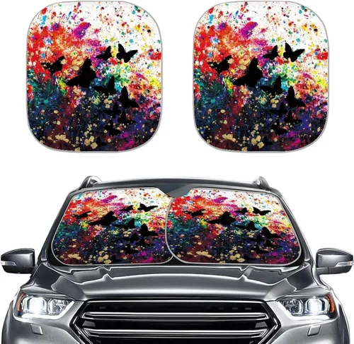 Vista 13 de Howilath 1776-2026 250Th Anniversary Car Sunshades for Windshield 2-Piece Sun Visor Protector Covers Heat Shield Reflector Sunblock Universal Fit