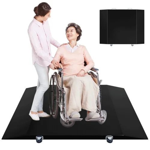 Escala para silla de ruedas de 1000 x 0.1 libras, escala médica digital con rampa dual extendida portátil para uso doméstico