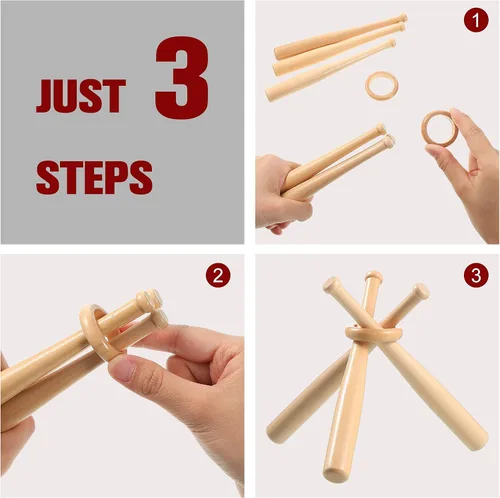 Vista 7 de Honoson Baseball Stand Holders Balls Display Bat Wooden Stand Holder Display Centerpieces Tables for Baseball Sports Lover(1 Pack)