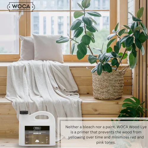Vista 3 de WOCA Denmark Wood Lye - Tinte escandinavo para madera clara para blanquear y efecto madera flotante, gris, 2.5 L, reduce el amarillamiento en madera