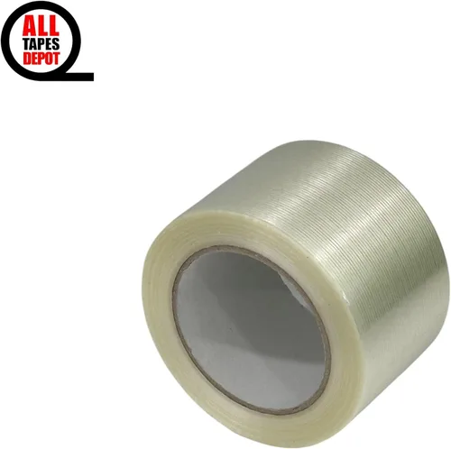 Vista 2 de Cintas STARPPING reforzadas con filamentos, cintas de sellado de cartón de 3 pulgadas x 60 yardas, paquete de 1 rollo