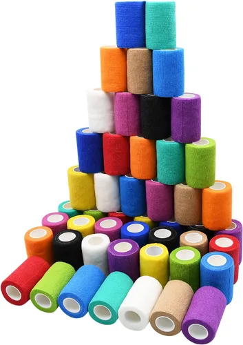 Vista 15 de 12 piezas de vendajes autoadhesivos de 2 pulgadas, 5 yardas, vendajes veterinarios para deportes, muñeca, tobillo, hinchazón