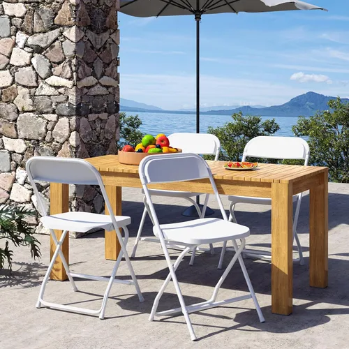 Vista 5 de DUMOS Juego de 20 sillas plegables de plástico, capacidad de 330 libras, silla apilable de plástico para oficina en casa, plegable portátil