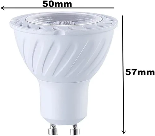 Vista 3 de Bombillas LED COB GU10 de 3 W (equivalente a halógeno de 25 W) blanco cálido 3000K 200LM para iluminación de riel empotrada de paisaje, base MR16