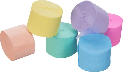 Vista 6 de hitsuki - Rollos de papel crepé, 6 rollos en total de 492 pies, serpentinas de papel crepé, serpentinas de papel colorido para cumpleaños, baby