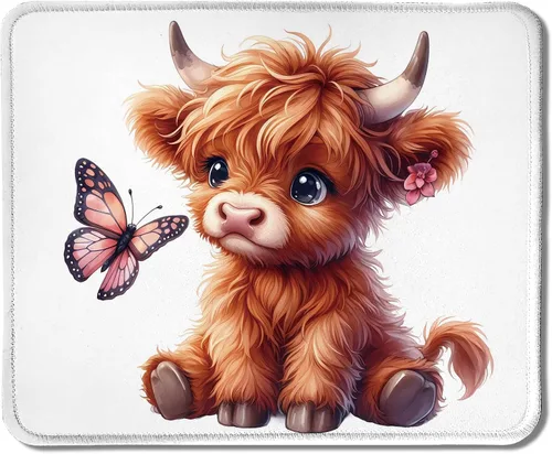 Vista 9 de Highland - Alfombrilla de mouse de vaca con lazo rosa coqueta floral para mouse inalámbricos, computadora portátil, accesorios de escritorio, 9.5 x
